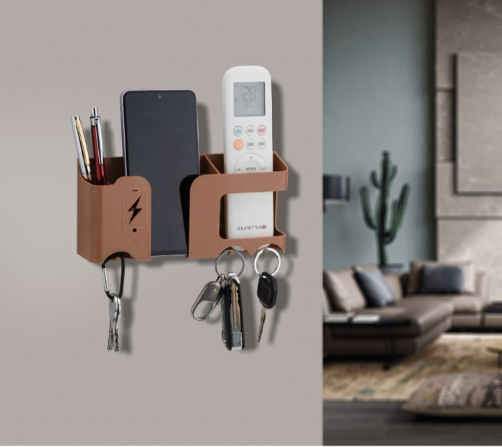 Wall Mounted Multi-Purpose Organizer™ | Mobile, Remote & Key Holder for Home & Office