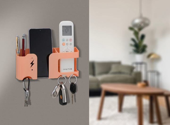 Wall Mounted Multi-Purpose Organizer™ | Mobile, Remote & Key Holder for Home & Office