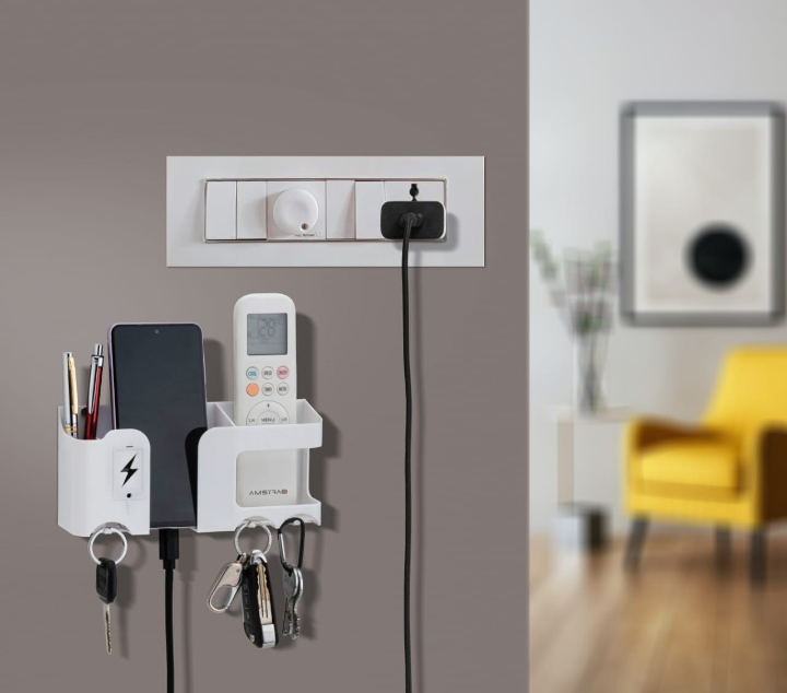 Wall Mounted Multi-Purpose Organizer™ | Mobile, Remote & Key Holder for Home & Office