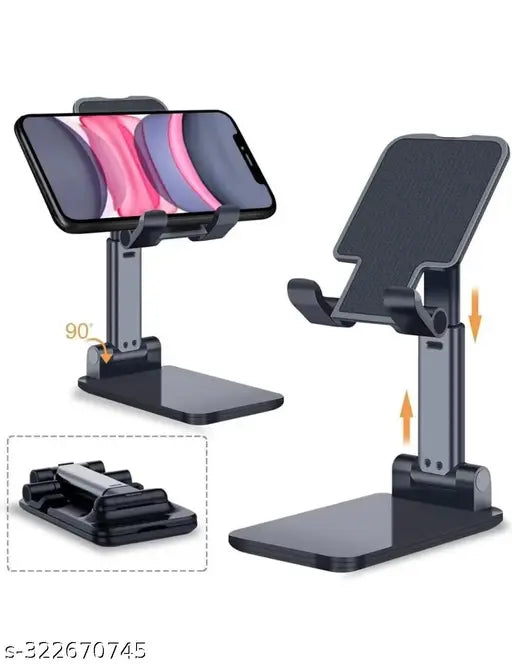 Premium Adjustable & Foldable Mobile Stand | Universal Desk Phone Holder for Gaming, Video Calls & Work From Home