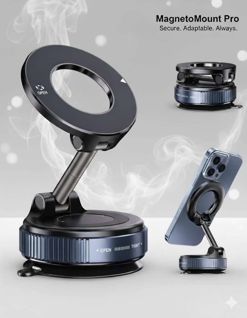 MagnetoMount Pro™ – Premium 360° Magnetic Phone Holder | Secure, Strong & Stylish